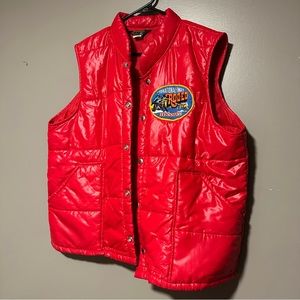 1978 Hesston Rodeo Puffer Vest NFR Puffy Roper Cowboy Vintage National Finals XL